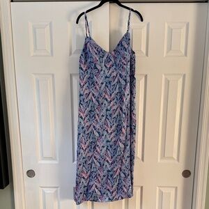 Lilly Pulitzer Vibrant Blue and Pink Midi Dress